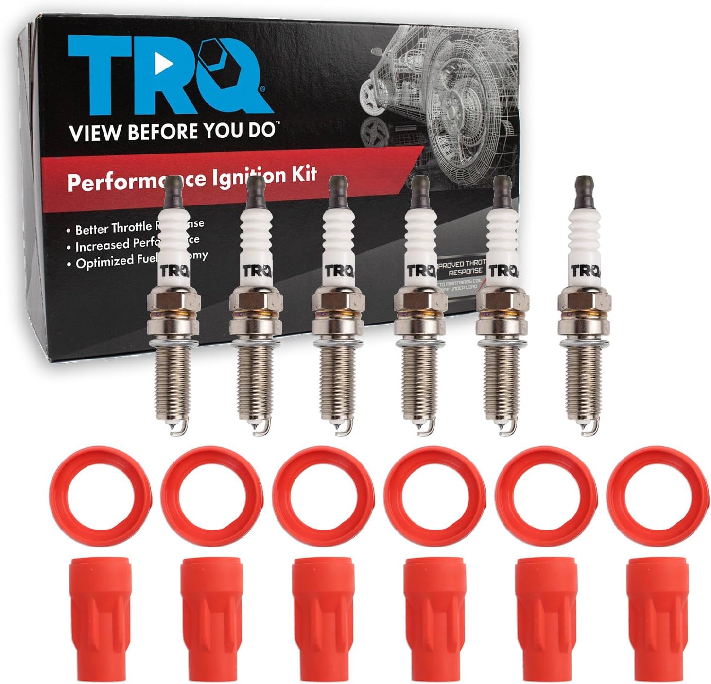 TRQ Ignition Coil and Spark Plug Kit 12 Piece Compatible with 2007-2011 Mitsubishi Outlander