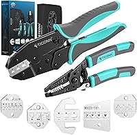 Vista 7 de TICONN Herramienta de crimpado para conectores termorretráctiles, crimpadora de cables de trinquete, alicates de prensado, crimpadora de terminales