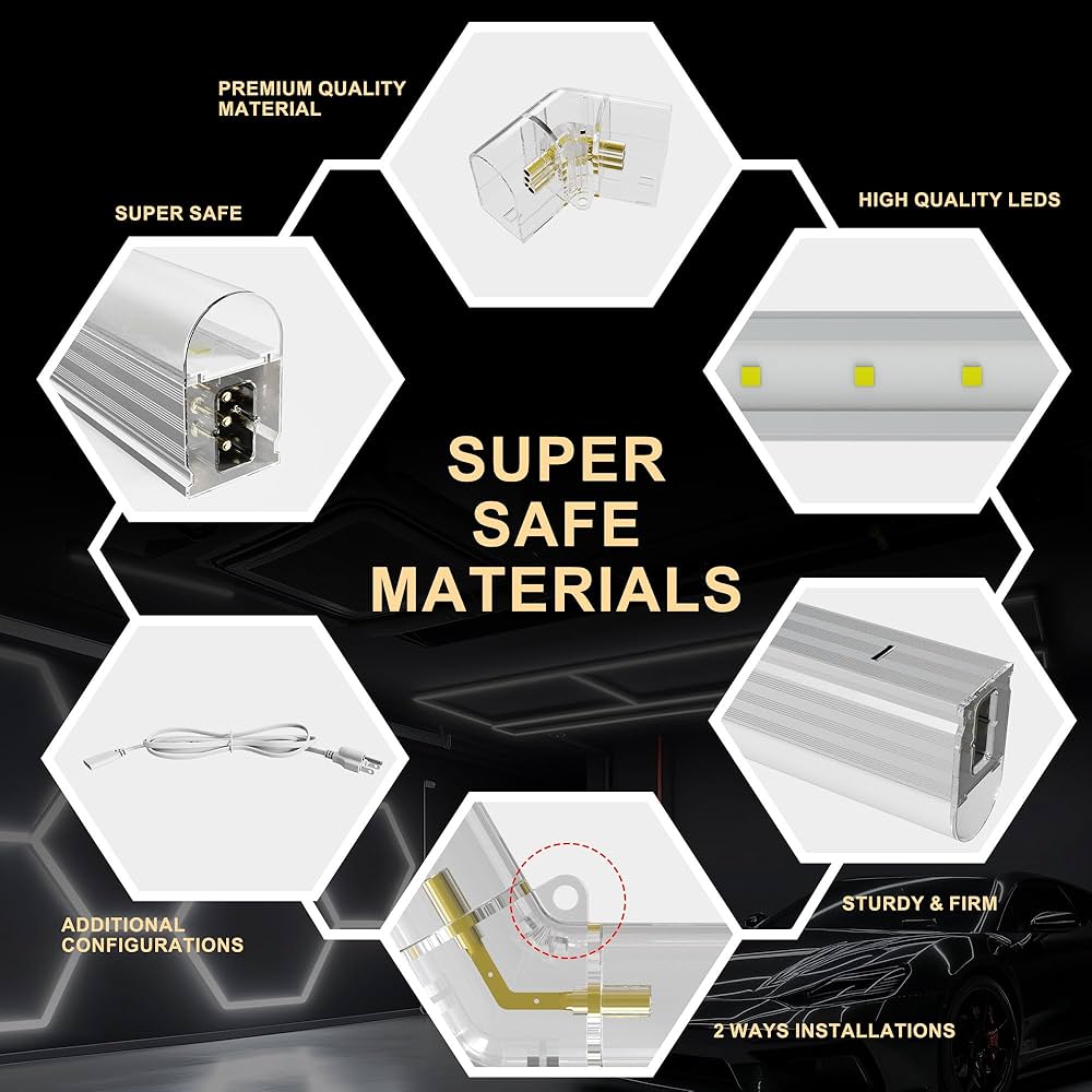 Amazon.com: SLARY LED Hexagon Garage Lights, 24 Pack Car