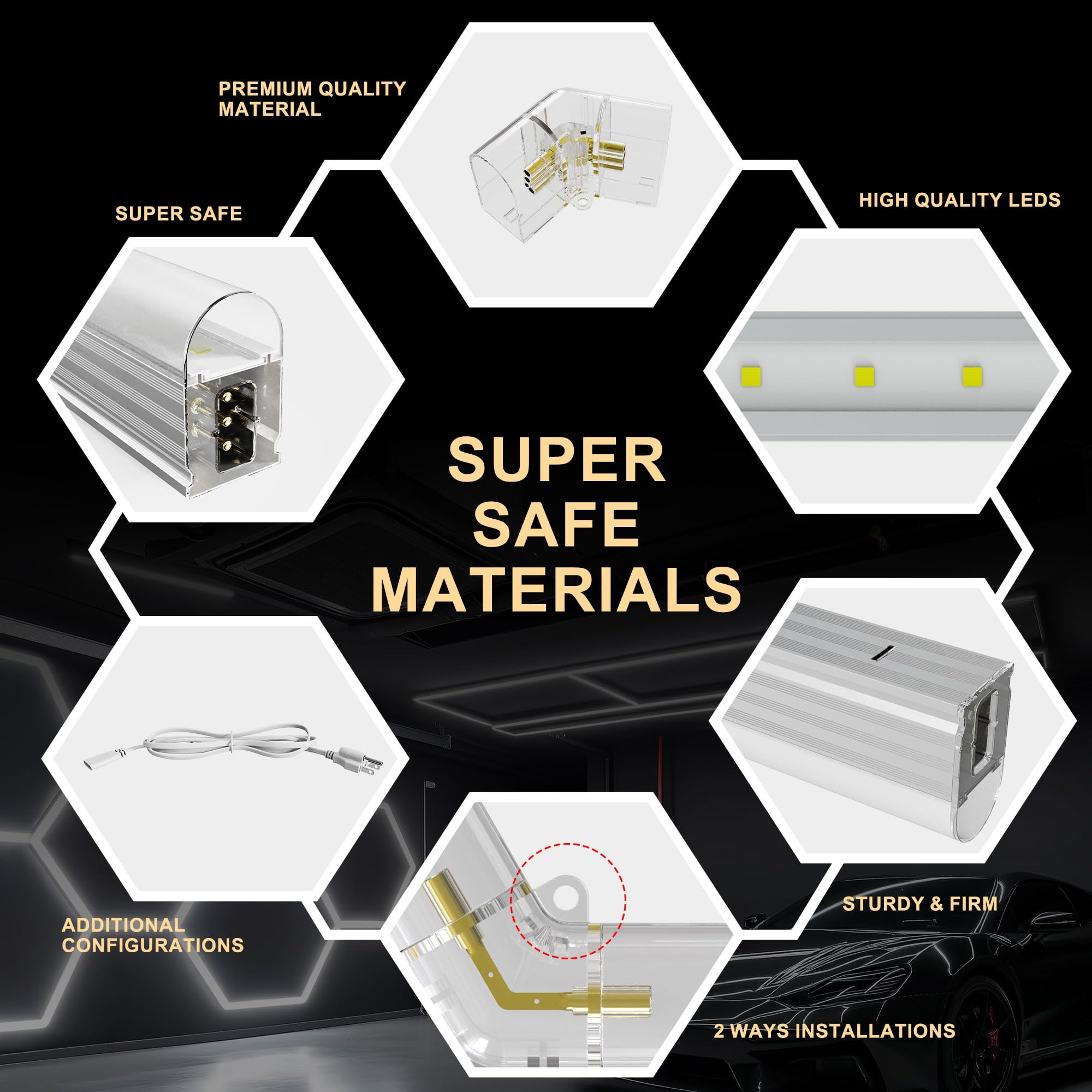 Amazon.com: SLARY LED Hexagon Garage Lights, 24 Pack Car Garage