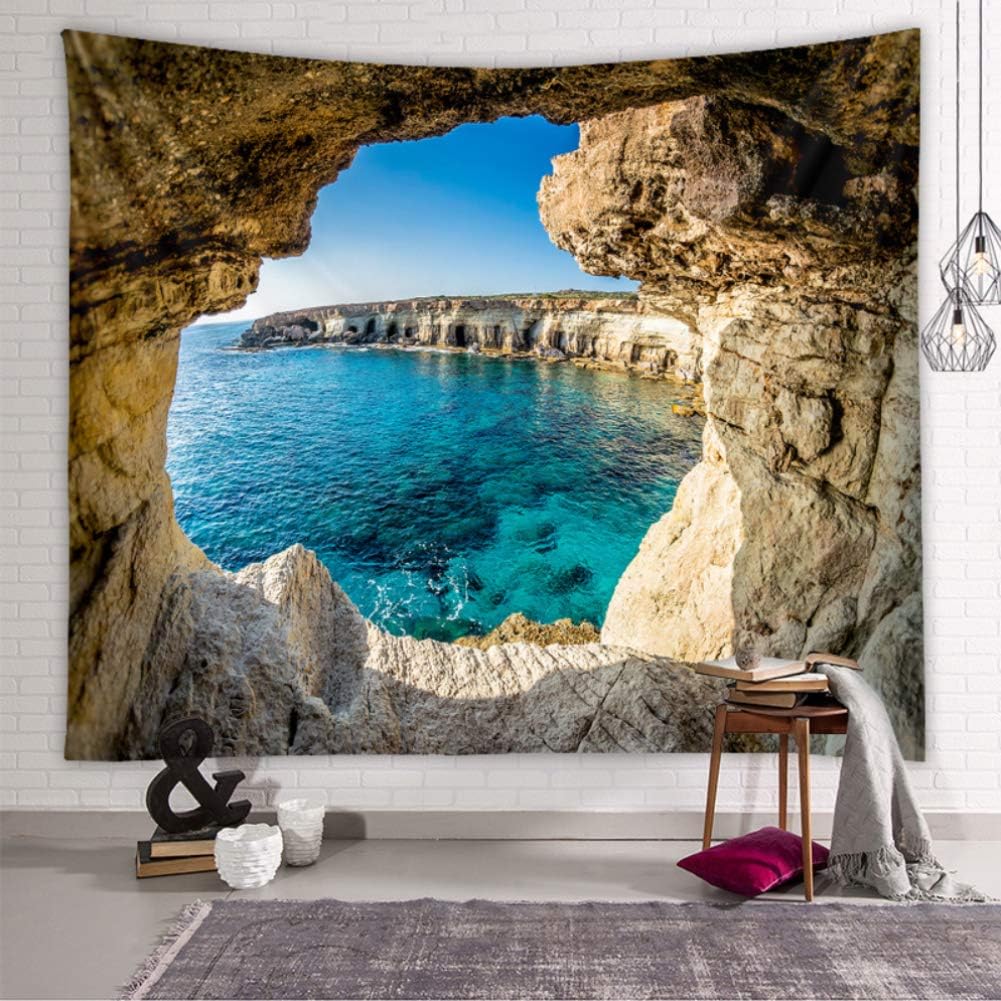 Llamazing Forest Home Decor Tapestry - Living Room Bedroom Decoration Landscape Curtain (Sea, 90.5''L70.8''W)