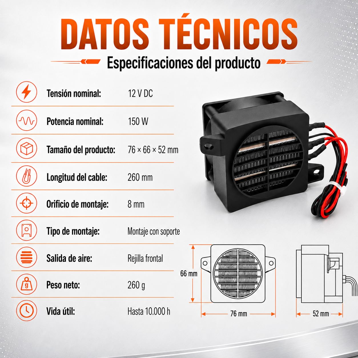 Calentador PTC 220 V 300 W, Mini Calentador De Aire de Ventilador de Coche, Módulo de Elemento de Calentamiento Cerámico de Temperatura Constante, para Aire Acondicionado, Humidificador, Ventiladores