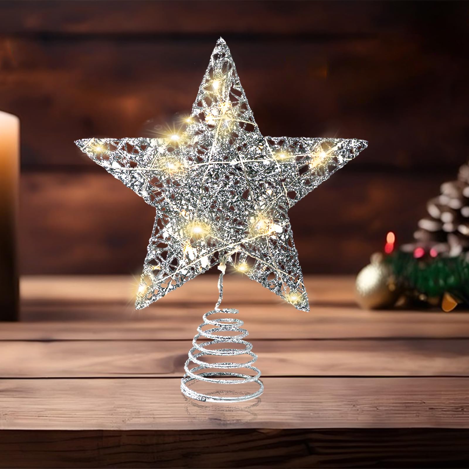 Glitter Christmas Tree Topper Decorations