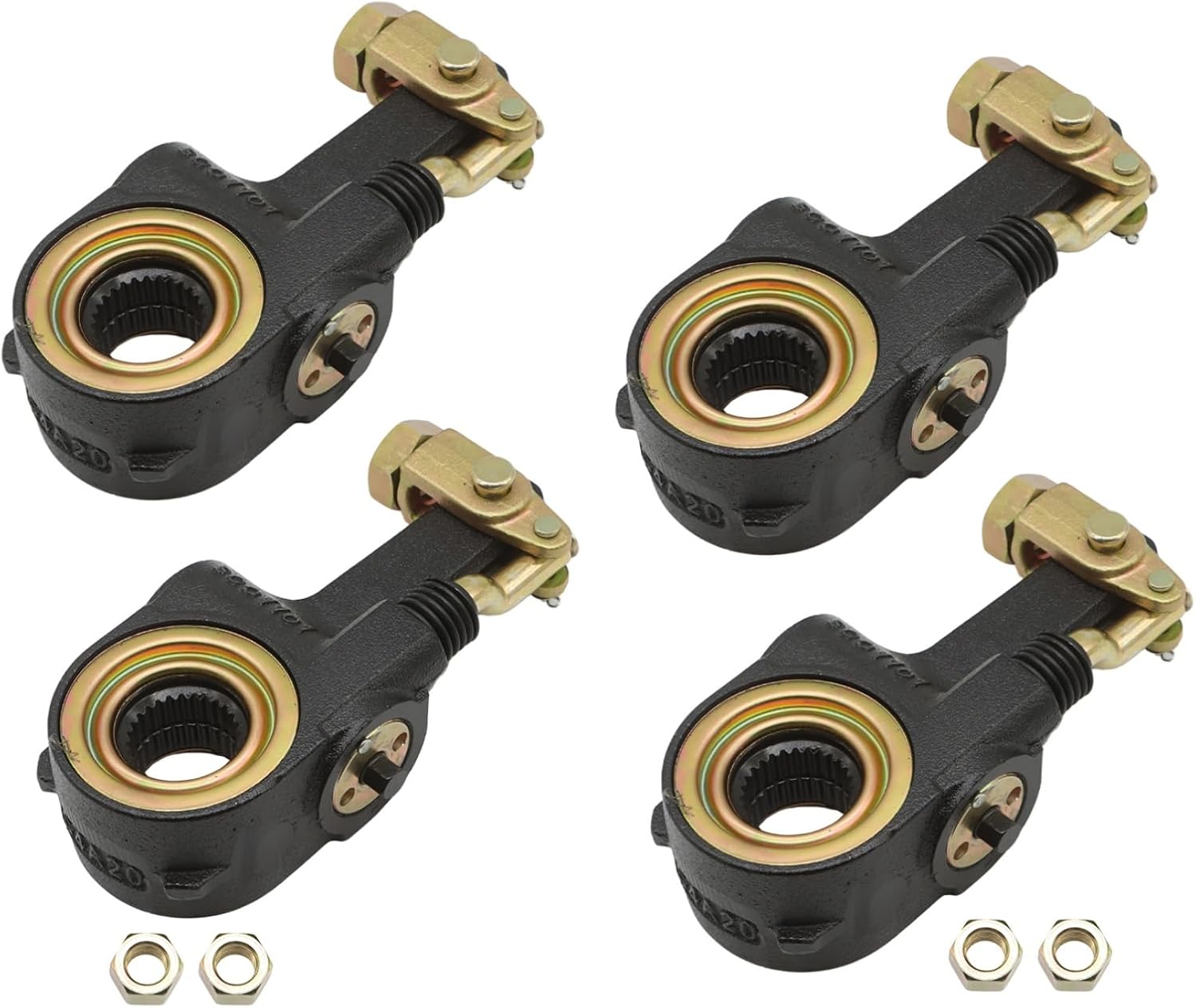 4 Pack AS1141 28 Spline 1.5" Diameter 6" Lever Automatic Brake Slack Adjuster with Lock Clevis R801071 R801074 R801075