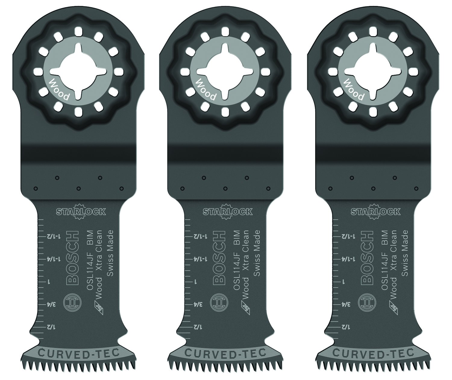 BOSCH OSL114JF3 3Pack 11/4 In. Starlock Oscillating Multi Tool Wood