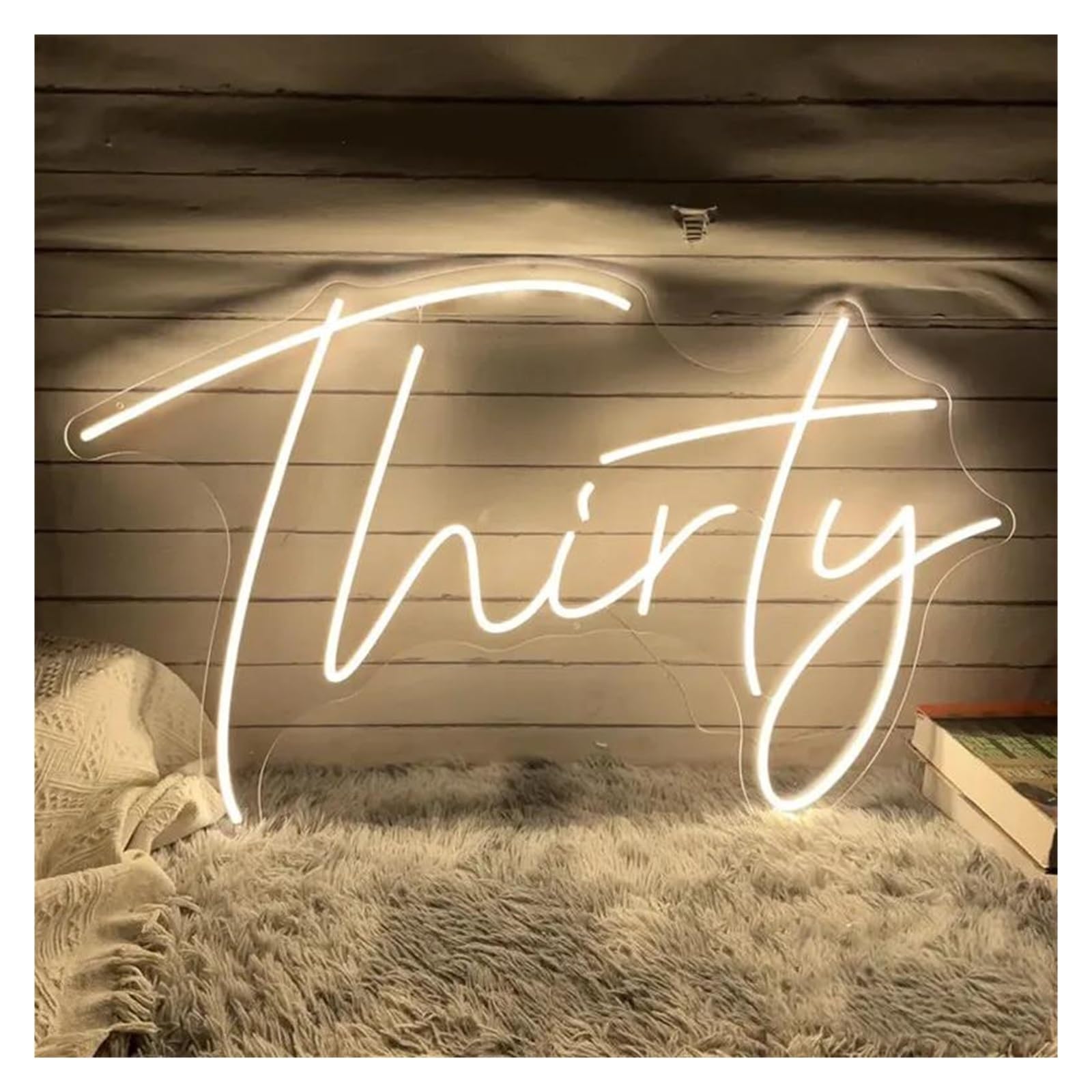 LEMST Signs Lamp Thirty Neon Sign, Thirty Talk Thirty to Me 30th Birthday Party, Home Wall Decor Birthday Party 35cm(Warm White)
