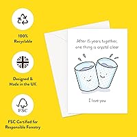 Vista 2 de After 15 Years Together One Thing is Crystal Clear Tarjeta de felicitación de boda Tarjeta de aniversario de boda del 15 ° aniversario de boda