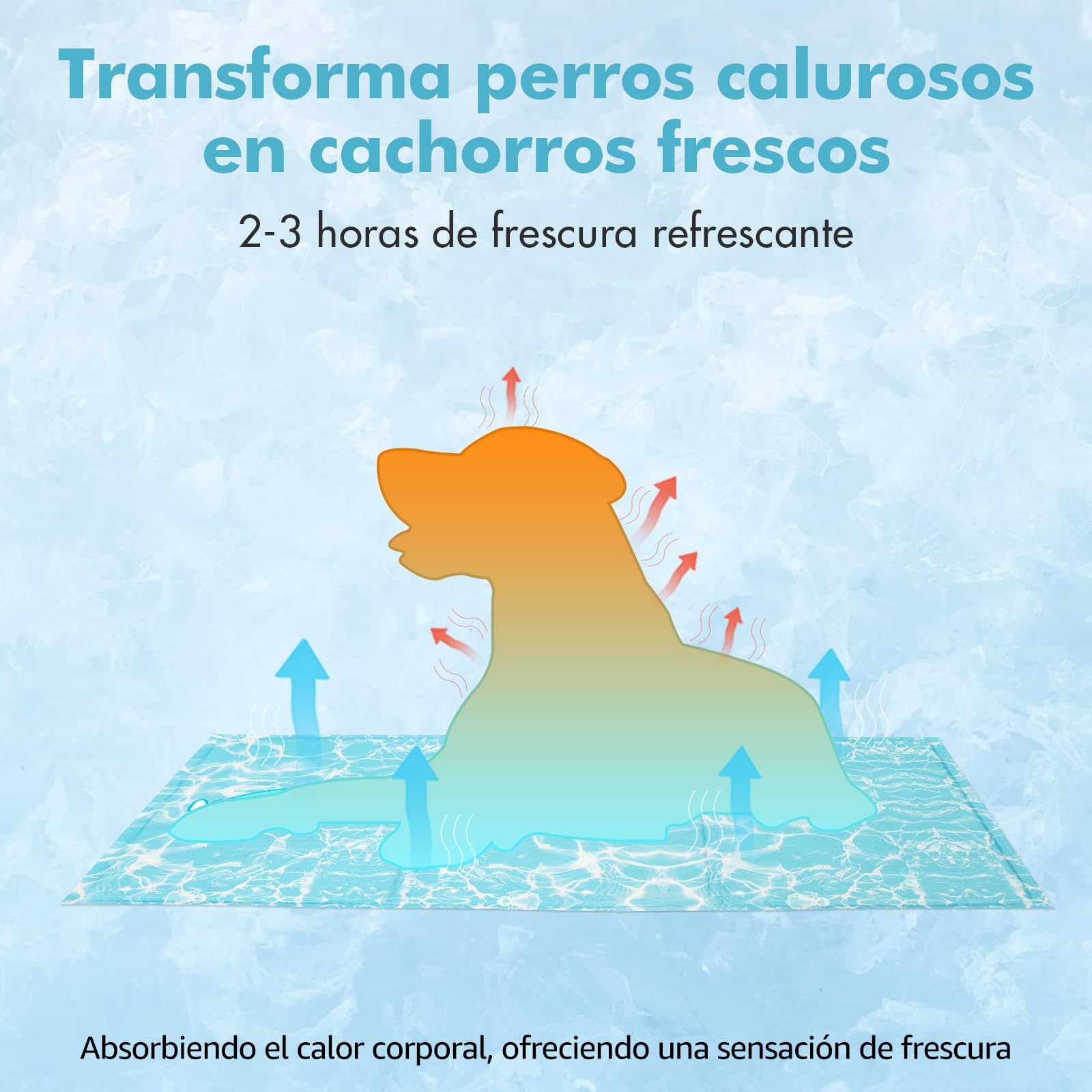 Pawtasy Cama refrescante Perros Manta refrigerante para Perro y Gatos Cama Fria de Verano Alfombra Alfombrilla refrescante colchoneta Fresca para Mascotas Grande XL 100 x 60 cm