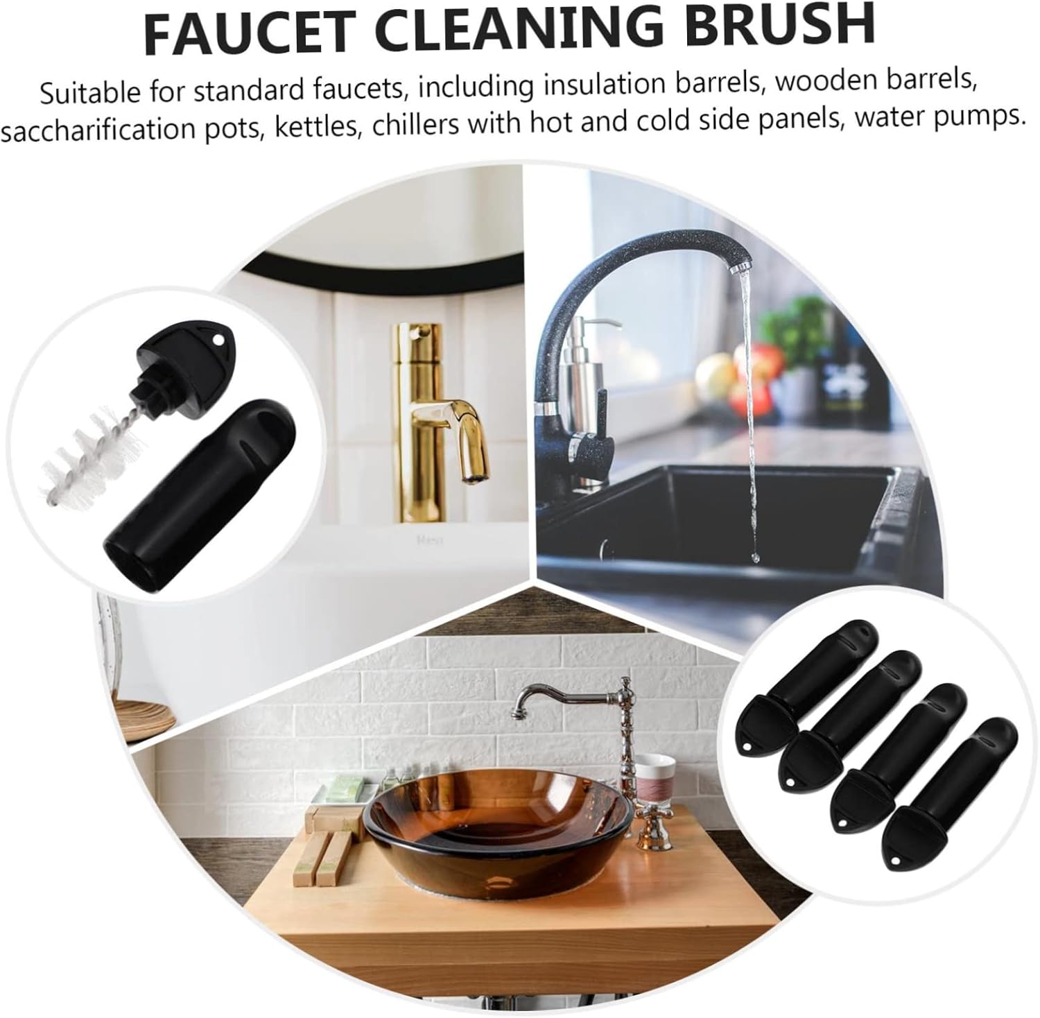 MAGICLULU 4sets Beer Can Cover Kegerator Cleaning Kit Faucet Cover Draft Faucet Plug