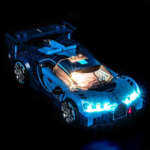 Set di luci a LED compatibile con Lego 77253 Bugatti Vision GT Hyper Sports Car (nessun modello), set di illuminazione decorativa compatibile con Lego Bugatti Vision GT Hyper Sports Car Blocchi - 4