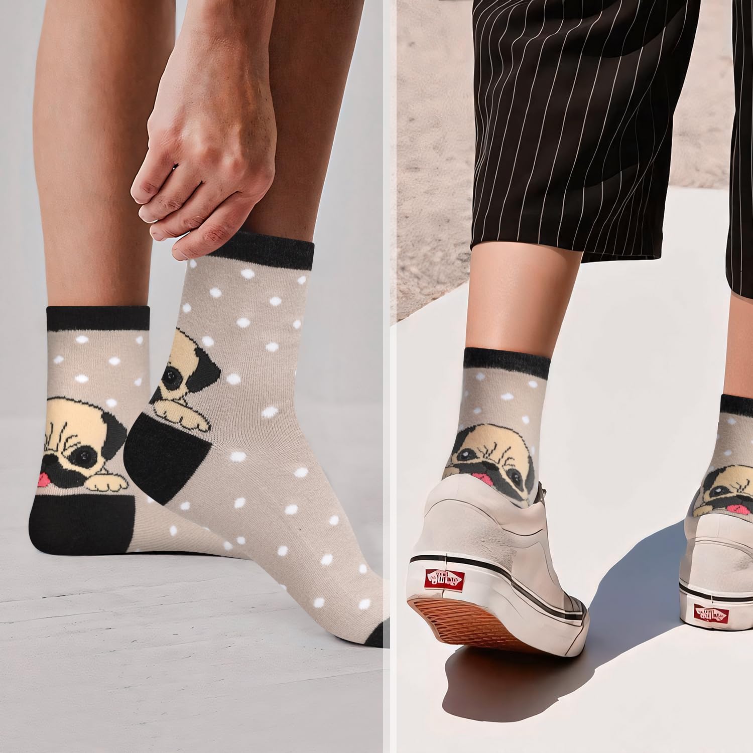 AGRIMONY Calzini Donna Calzini Divertenti Fantasia Gatto Cane Simpatici Multipack - Regali Natale Compleanno per Lei