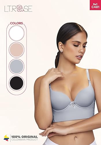 Miniatura 5 de LT. Rose C21486 Underwire Full Cup Wide Back Push Up Colombian Bustier Bra Brasier Colombiano para Mujer