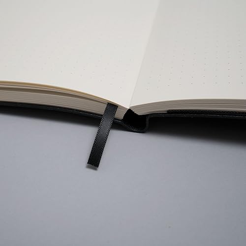 Miniatura 7 de Cuaderno de cuadrícula de puntos, tapa blanda de doble capa A5 (5.75 x 8.25 pulgadas), diario de viñetas, 189 páginas pre-numeradas, 3.53 ozm (cuero