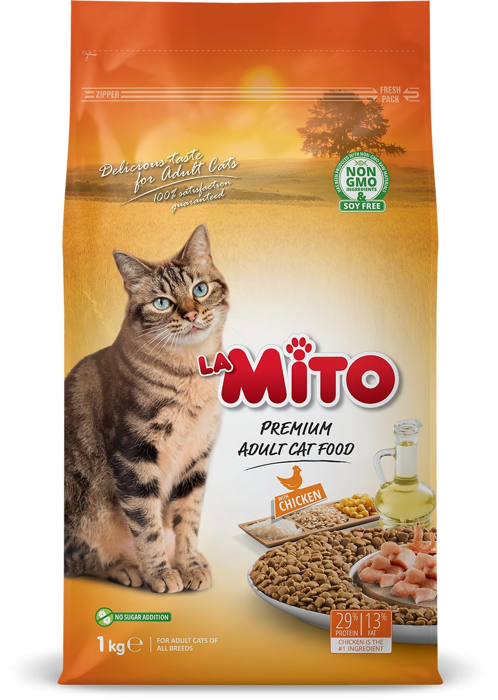DynamicSales (India) La Mito Adult Fit 32 Cat Food Chicken, 1kg