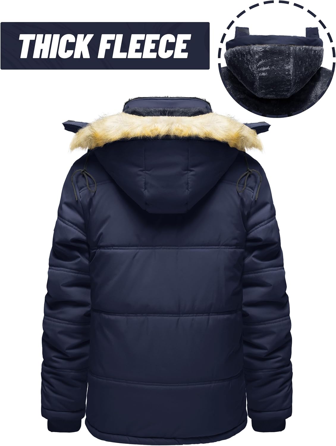  Men's Winter Jacket with Hood Water Repellent Windproof Thicken Parka Winter Coat thumbnail