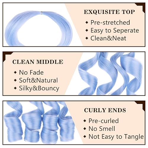 Miniatura 10 de COOKOO Cabello trenzado rizado francés marrón degradado, 14 pulgadas, 2 paquetes, onda suelta, flexible, preestirado Yaki rizado trenzado para