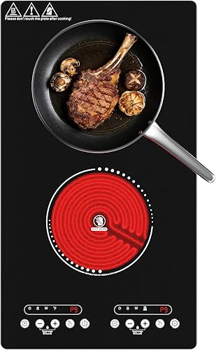 Miniatura 8 de Estufa portátil de un solo quemador eléctrico de 1800 W, 110 V -120 V, placas calientes de encimera, enchufe eléctrico, control táctil, bloqueo