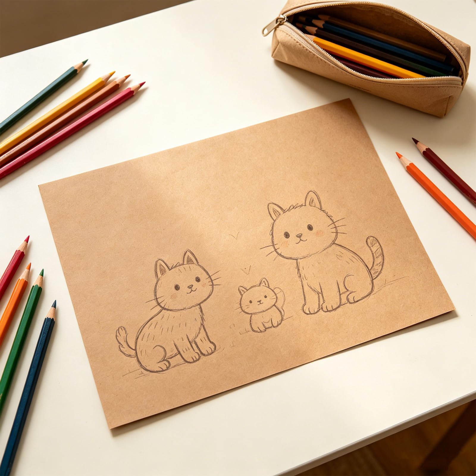 NUOBESTY Carta Kraft Khaki Formato A4 Spessa e Resistente, 120 Fogli per Scrapbooking e Lavoretti Scolastici, Carta Robusta che Non Si Arriccia Né Si Strappa
