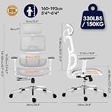 TONFARY Ergonomic Mesh Office Chair with Adjustable Seat Depth, Big & Tall - 3