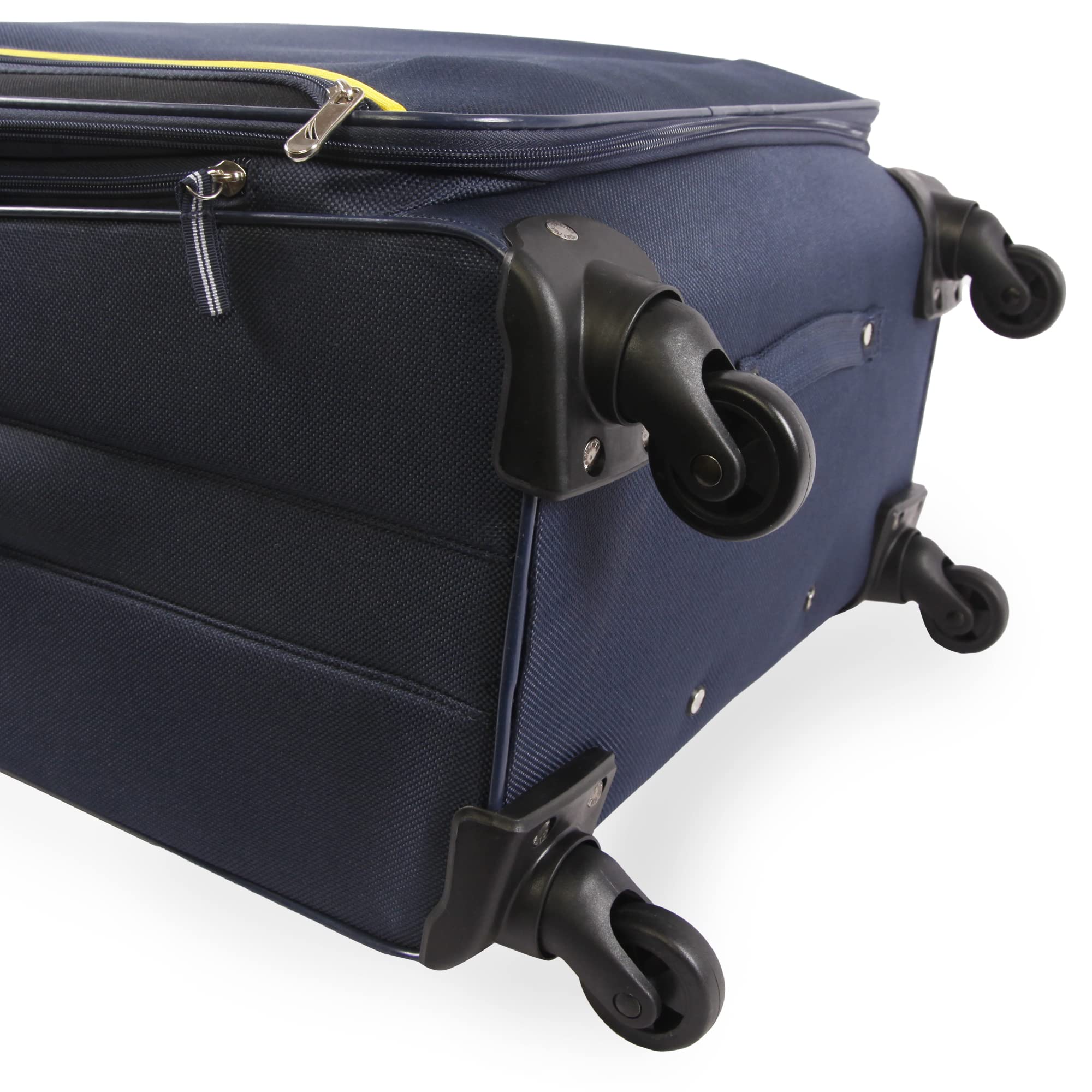 Nautica Seascape Collection 4-częściowy zestaw bagażowy Softside, Granatowy/żółty, Seascape Collection 4-częściowy zestaw bagażowy Softside
