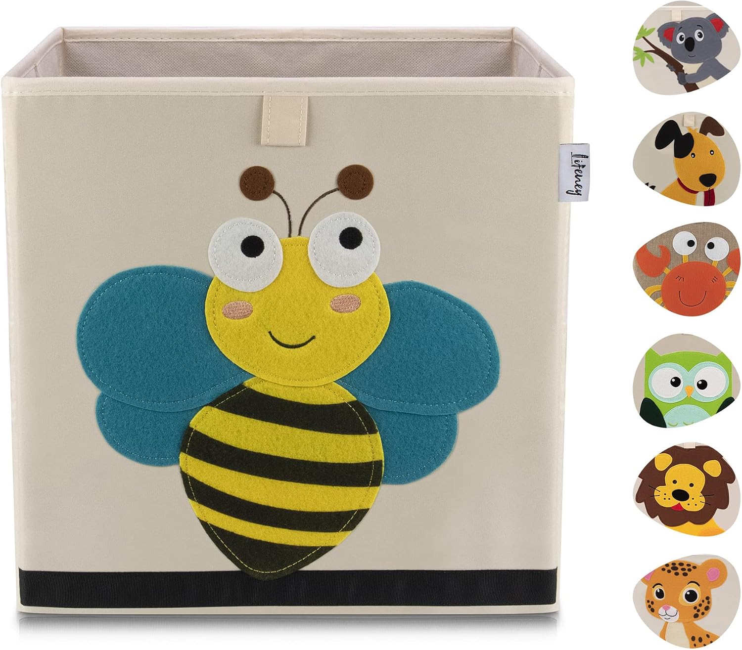 Cube Storage Box I Practical Storage Box for Any Child's Room| Kids Storage Boxes I Sweet Storage Cubes Box I Square Storage Boxes (Bee Beige)