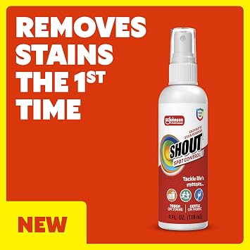Shout Spot Control Portable Stain Remover Spray, Enzyme Formula, 4 fl oz
