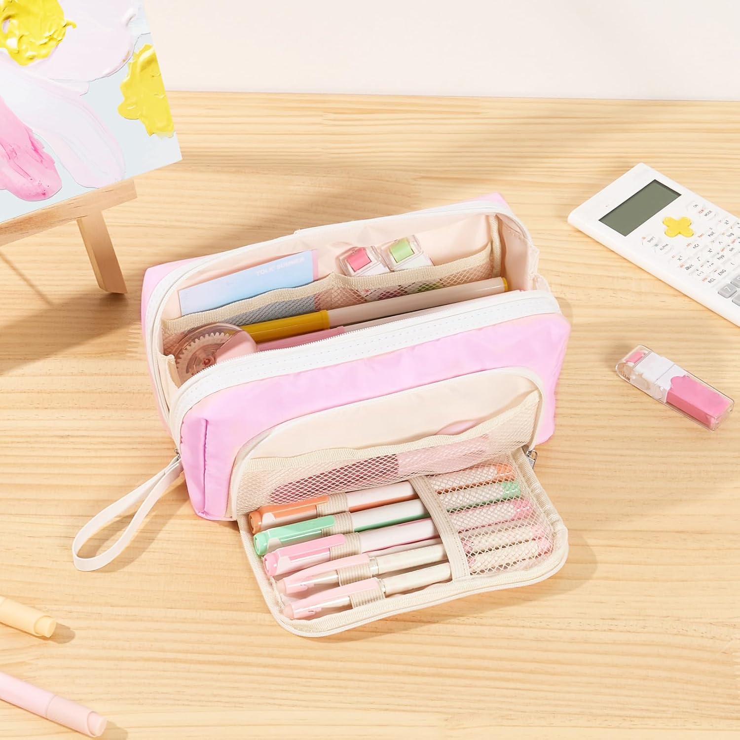 Sooez Big Capacity Pencil Case, Extra Large Pencil Pouch with Zipper Pocket