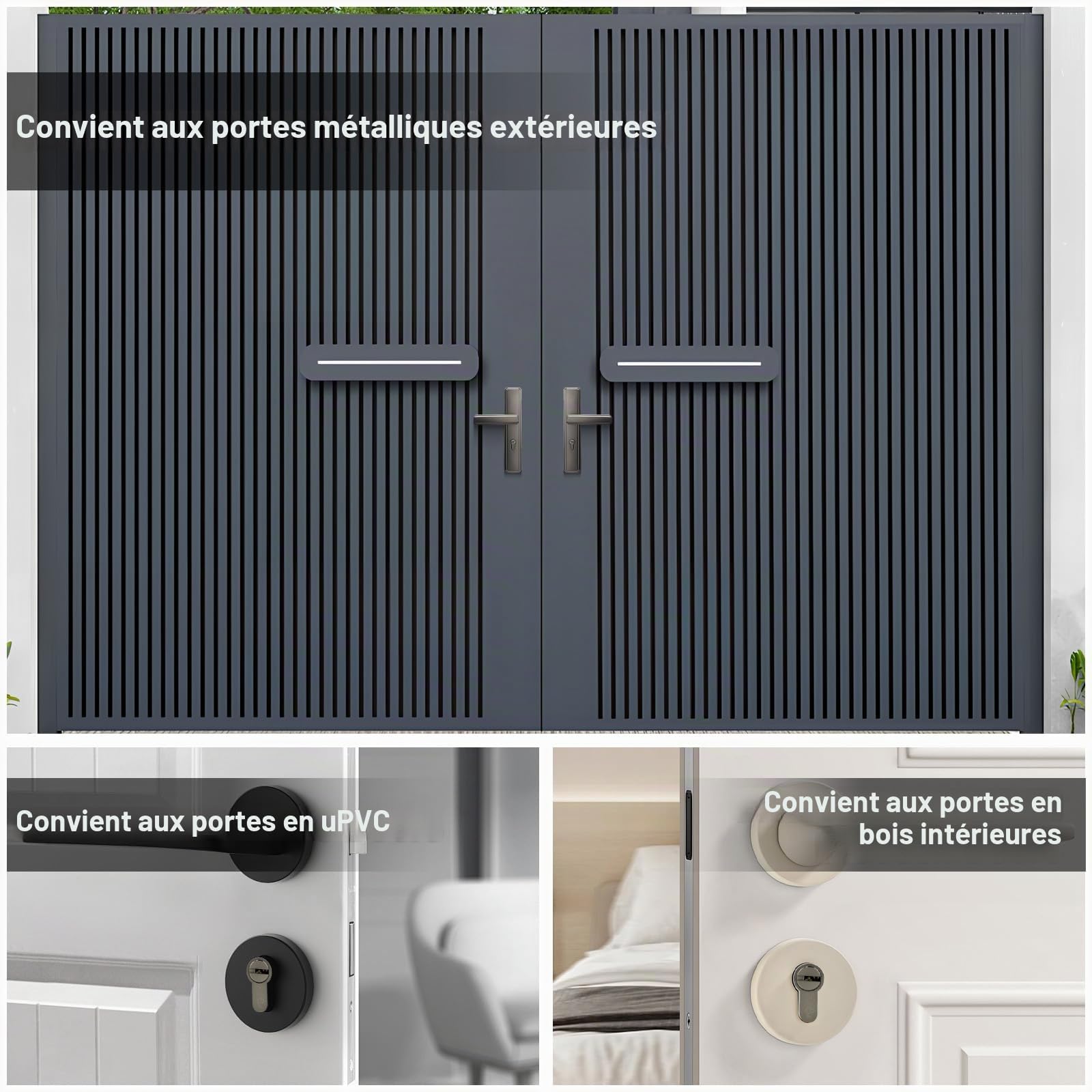 SEPOX® 4pcs Cylindre Européen 60mm(30/30) Double Entrée Clés Identiques