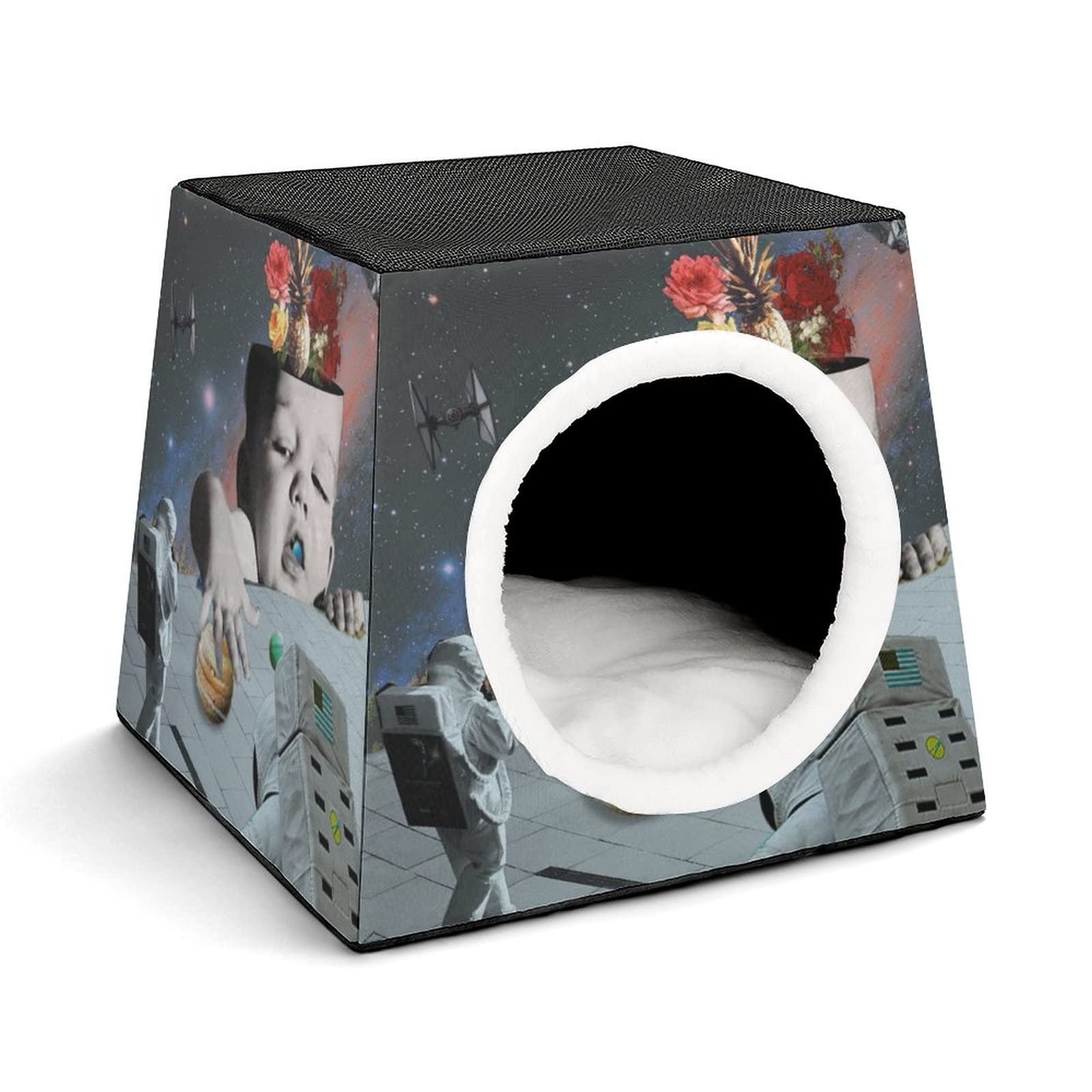 Casa Gato Personalizada Lindo Gatos Condominios Cama y Sofá Plegable con Cojín Extraíble bebé Espacio Planeta