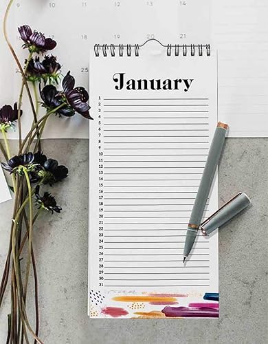 Miniatura 7 de Brush Strokes Calendario perpetuo para colgar en la pared de cumpleaños, aniversario, recordatorio de eventos especiales, calendario con impresión