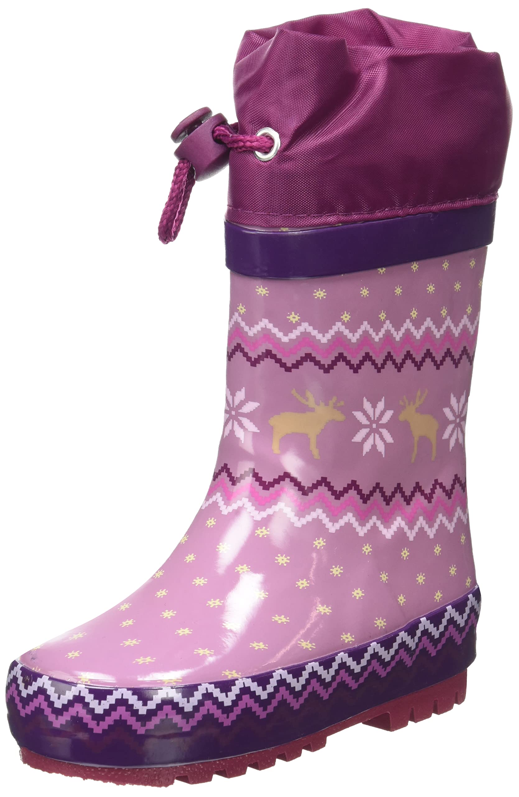 Playshoes Unisex Children's Wellington Boots, Lined Rain Boots, Purple Norwegian, 11.5 UK Child