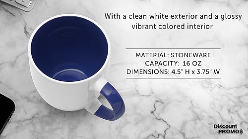 Miniatura 92 de Juego de 50 tazas de café grandes estilo bistro personalizadas de 16 onzas, paquete a granel personalizado, perfectas para café, té, expreso, cacao