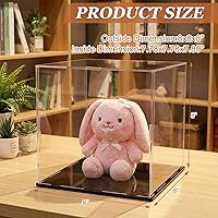 Vista 2 de Yungyan 1 vitrina de acrílico transparente autoensamblable, a prueba de polvo, escaparate de protección para figuras coleccionables de figuras