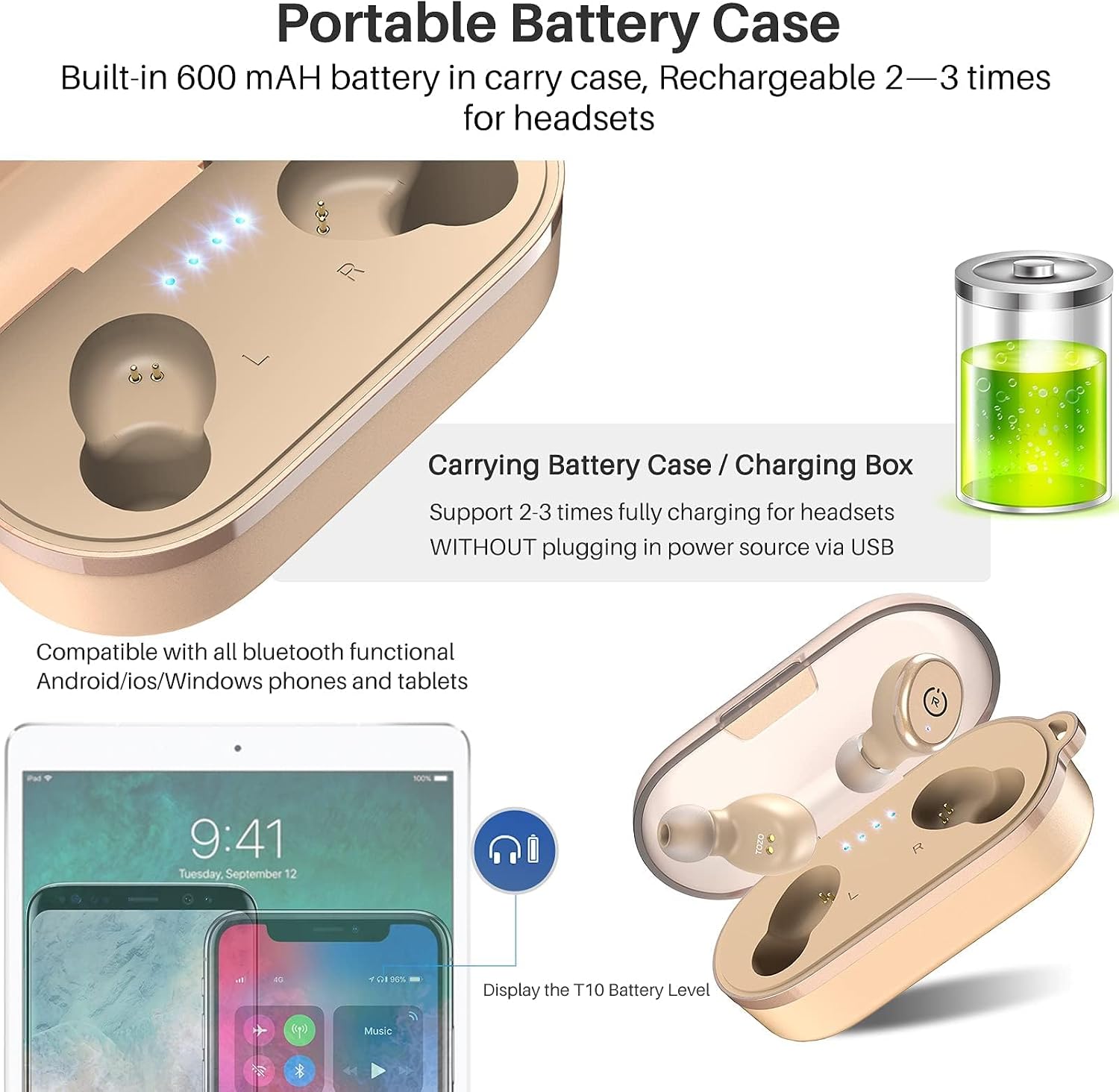 tozo t10 الإصدار الكلاسيكي سماعات أذن لاسلك - الصورة 8