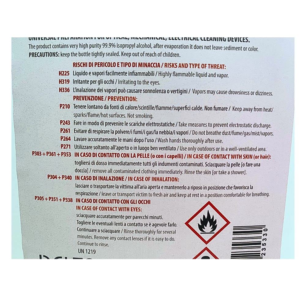 Cooperativa Detergente, Isopropilico Ipa Puro Al 99,9%, Di Alta Qualita, Alcool 2-Propanolo, Isopropanolo, Alcol Tanica - 5 Litri