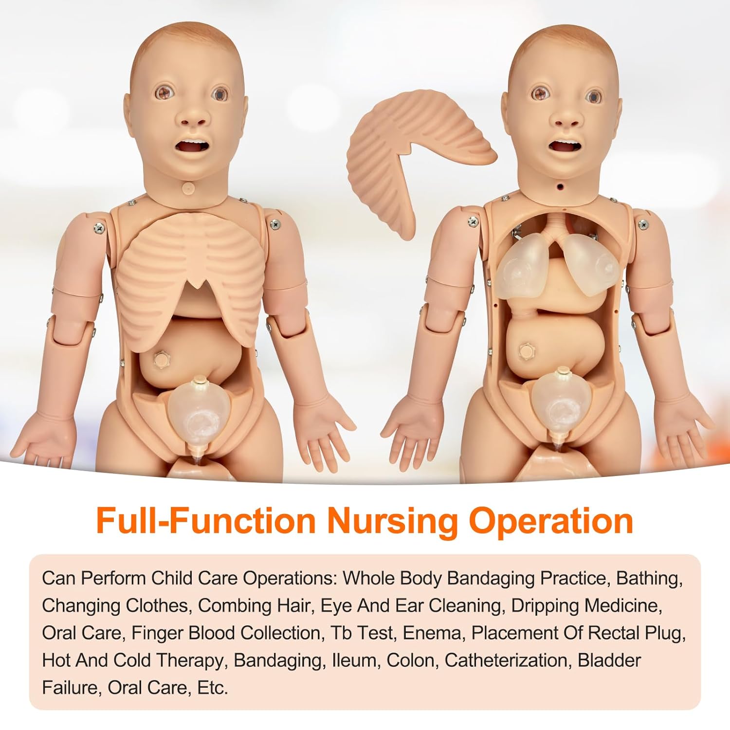 Child Nursing Manikin - Medical School CPR & First Aid Training Dummy for Professional Patient Care, Nursing Skills Practice, Pediatric Emergency Simulations