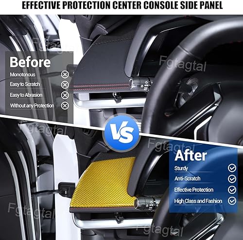 Miniatura 7 de Cubierta de panel lateral de consola central de fibra de carbono real compatible con Chevrolet Corvette C8 2020-2024, accesorios para panel lateral