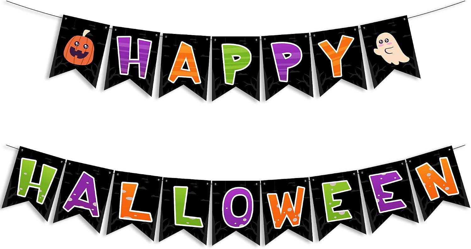Halloween Decorations, Happy Halloween Banner, Party Favors Supplies