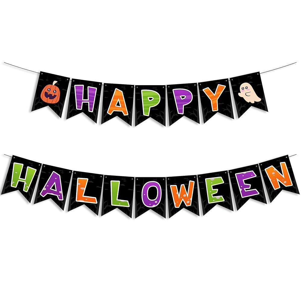 Halloween Decorations, Happy Halloween Banner, Party Favors Supplies