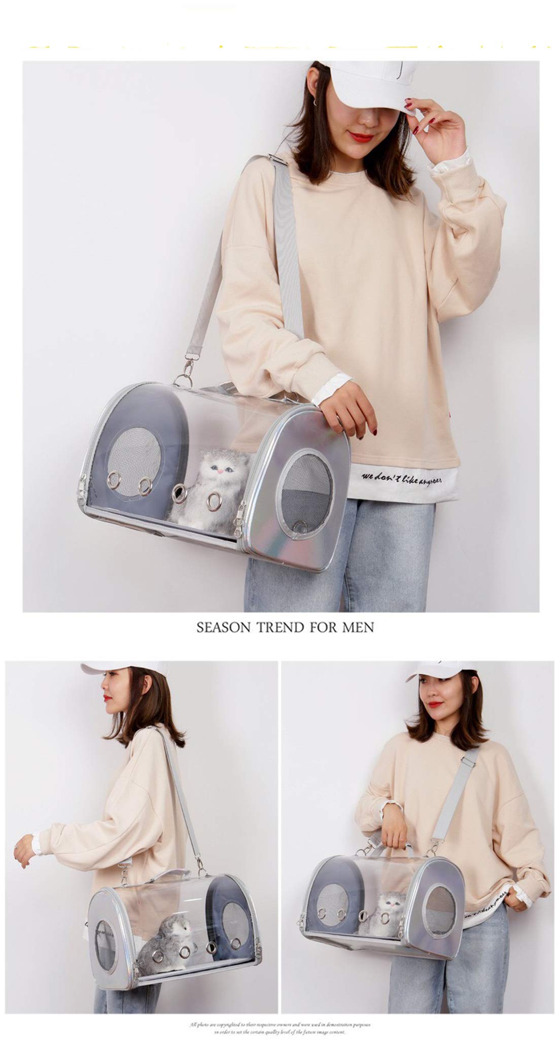 Borsa panoramica Trasparente per Animali Domestici, Zaino con Capsula per Gatti, Borsa a Mano, Adatta per Viaggi, Escursioni e Campeggio