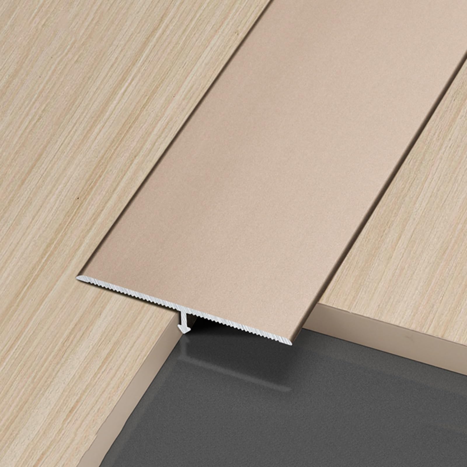 Strisce Divisorie Per Porte A Forma Di T In Alluminio Da 3 Pezzi Da 90 Cm, Barra Di Giunzione Piatta In Metallo Per Piastrelle, Fessure Tra Soglie Di Porte(Rose gold,5cm)