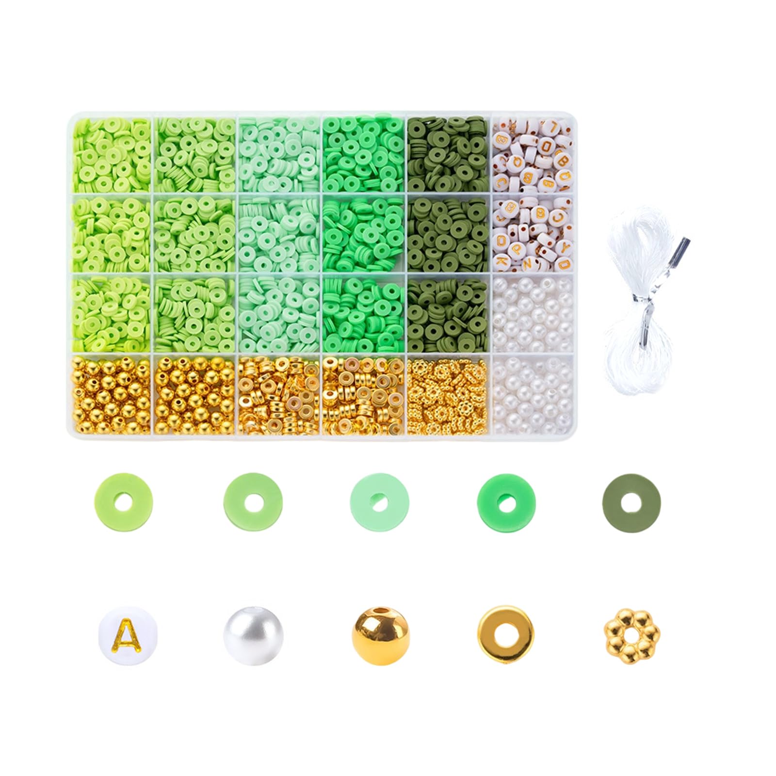 Tsophreniq Clay Beads Round Spacer Beads Set Colourful Craft Jewelry for Bracelets Making Colourful