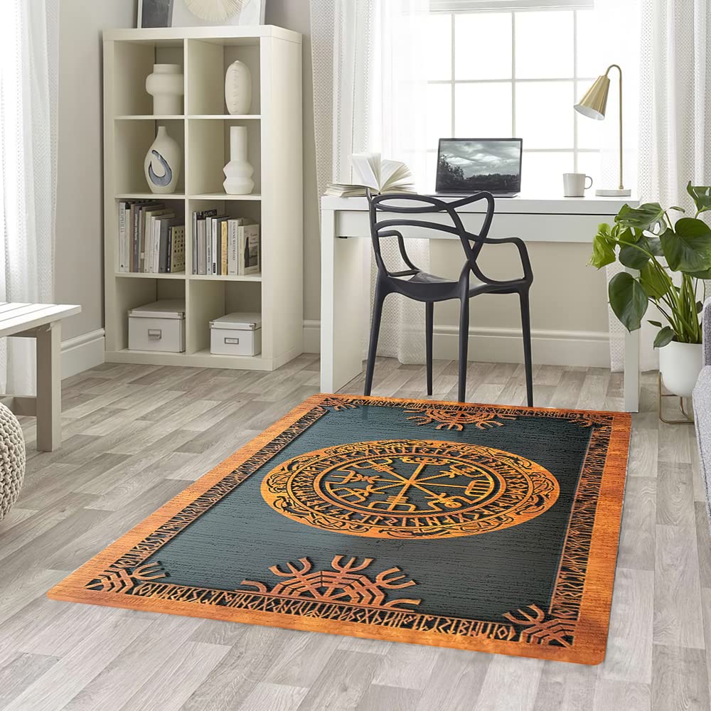 Viking Symbols And Meanings Area Rug, Helm of Terror Mysterious and