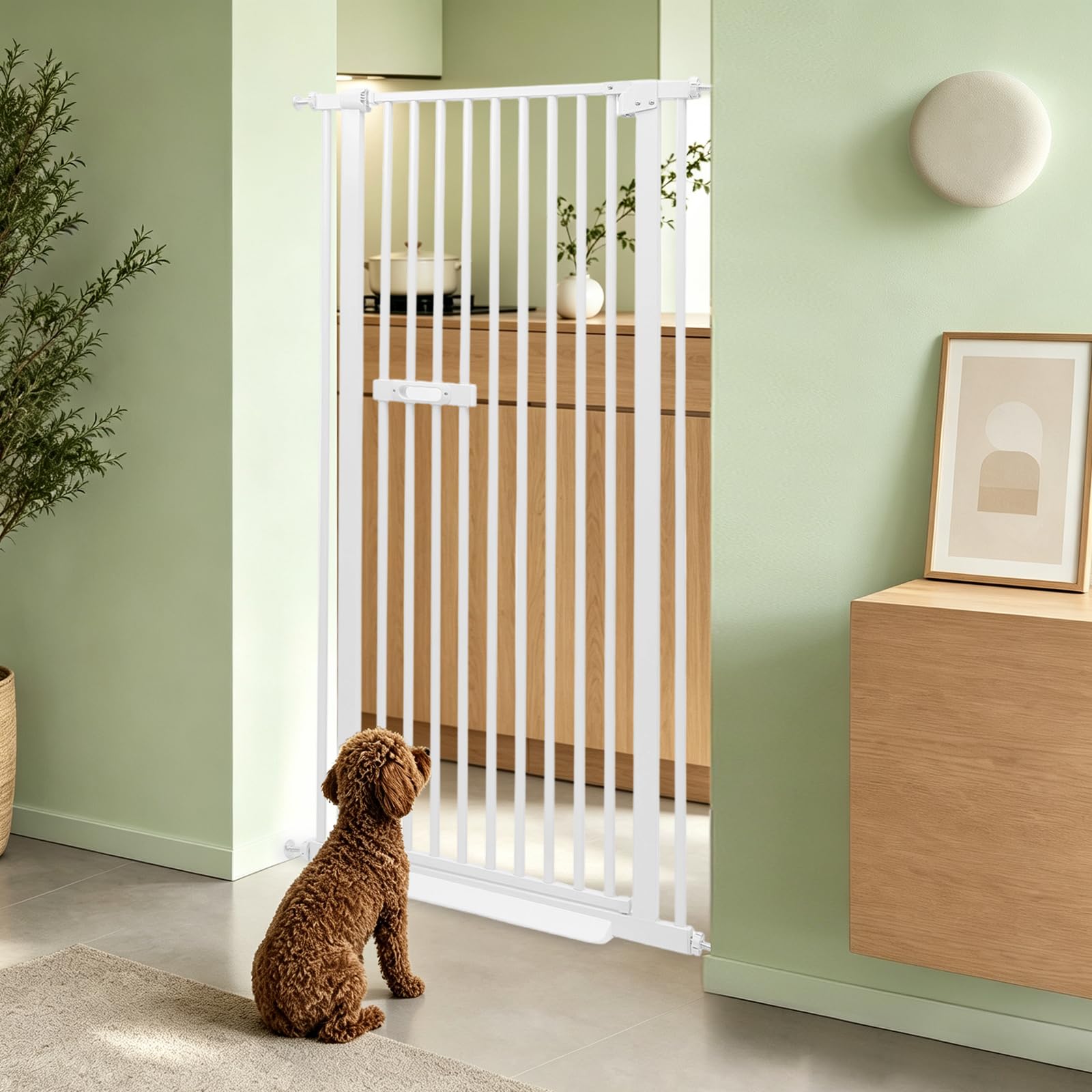 Cancello di sicurezza estraibile extra alto, 150 cm, griglia per gatti