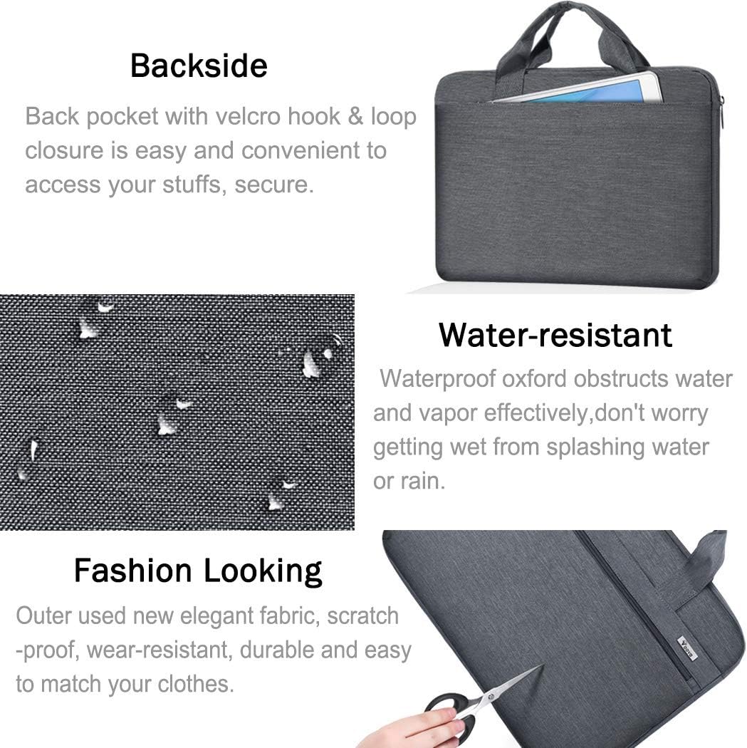 🔥 Hot Deals Voova Laptop Sleeve Bag 17-17.3 Inch Carrying Case, 360° Protective Computer Bag Compatible with Razer Blade Pro 17, Lenovo Asus Acer Dell Hp Notebook with Shoulder Strap for Men Women,Waterproof,Grey