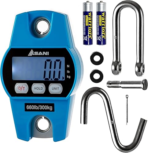 Báscula de peso para colgar | Báscula electrónica digital de pesaje de 660 libras con sensores precisos | para caza, al aire libre, pesca de bagres,
