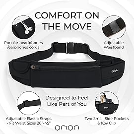 The Belt of Orion Running Belt & Slim Fanny Pack for Men & Women Anti-theft Passport Holder & Money Belt For Travel - Comfortable Phone Holder For Running, Hiking, & at the GYM - Classic 9x3.5
