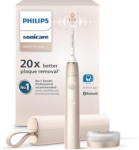 Philips Sonicare 9900 Prestige - Cepillo de dientes eléctrico recargable con SenseIQ champán HX999011 disponible en Yaxa Colombia