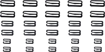 sowaka 30 Pcs Metal Bra Strap Hooks Multi Size Adjustment Slides