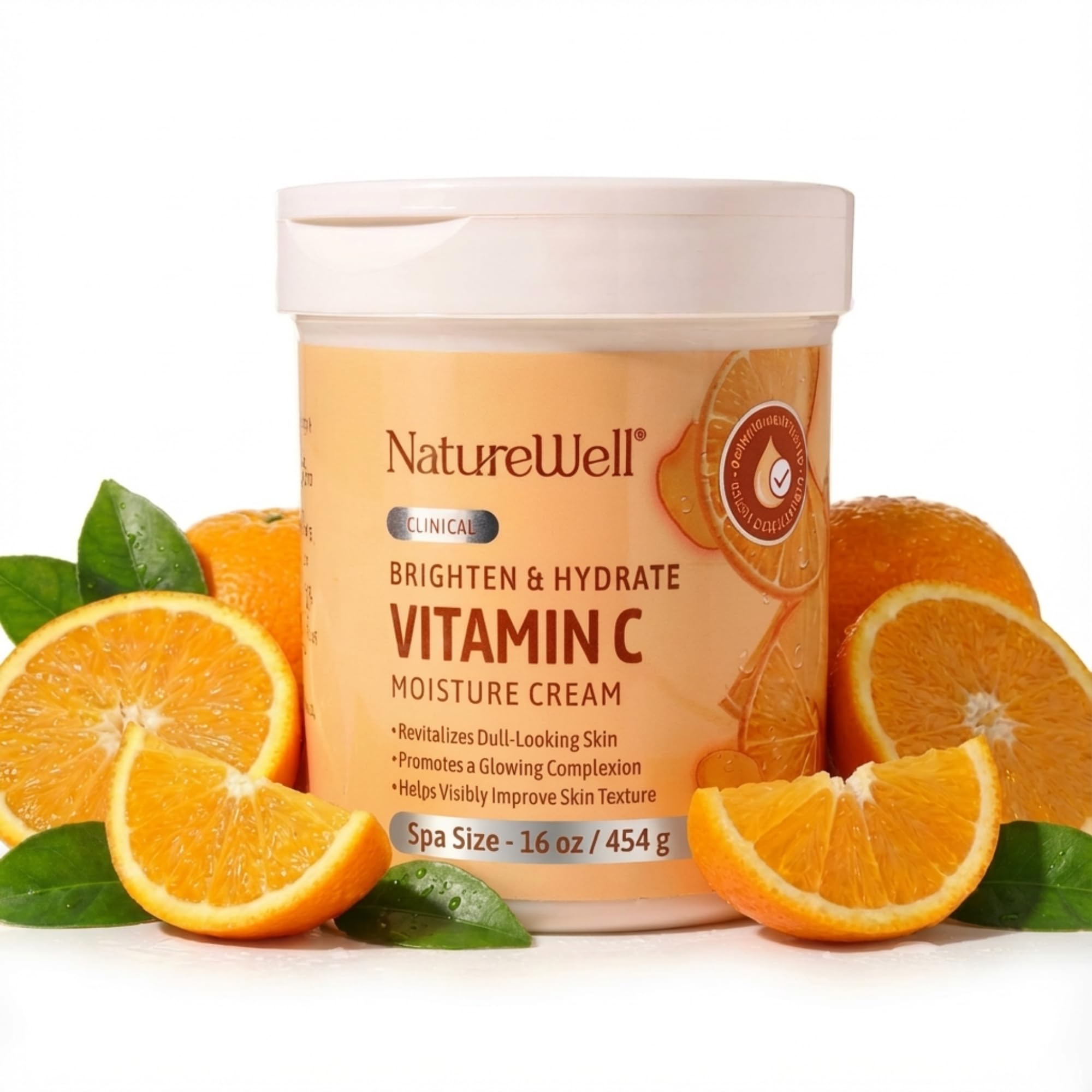 Clinical Brighten & Hydrate Vitamin C Moisture Cream Skincare 2.0 for Face & Body Revitalizes Dull-Looking Skin, Promotes A Glowing Complexion, Helps Visibly Improve Skin Texture, 16oz